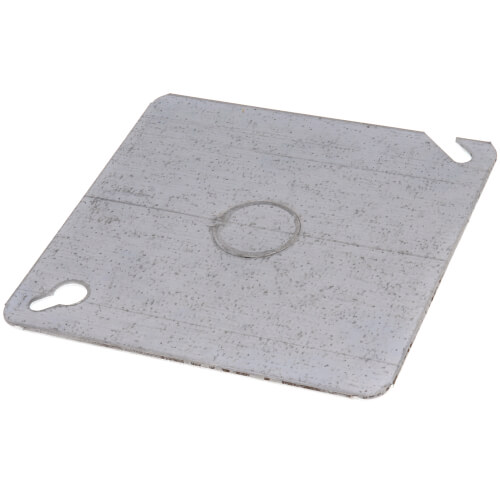 Main product image of 4" Steel Square Flat Cover w/ 1/2" Knockout
