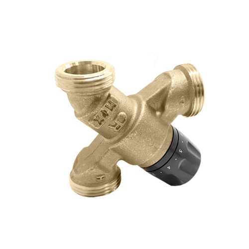 Main product image of 3/4" MNPT AngleMix 3-way Mixing Valve w/ Gauge, 2.0 Cv