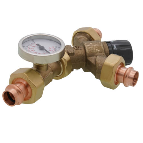Main product image of 1/2" Press Union AngleMix 3-Way Thermostatic Mixing Valve