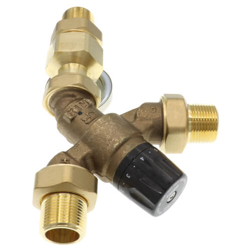 Main product image of 3/4" NPT AngleMix Thermostatic Mixing Valve w/ Temperature Gauge
