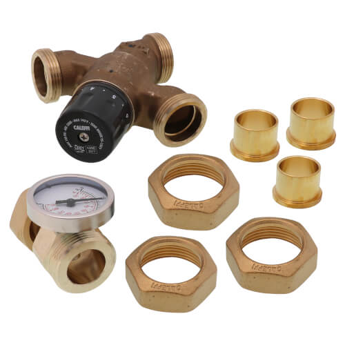 Main product image of 1" Sweat Union AngleMix 3-Way Thermostatic Mixing Valve w/ Gauge
