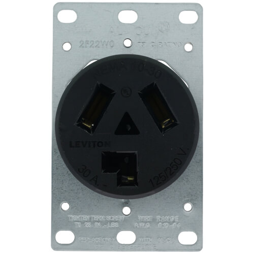 5207S10 Leviton 5207S10 Flush Mount Receptacle, 30A, 3P, NEMA 10
