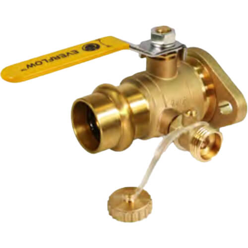 Main product image of 3/4" Press Rotating Flanged Ball Valve w/ Purge, Gaskets & Nuts (Pair of 2)