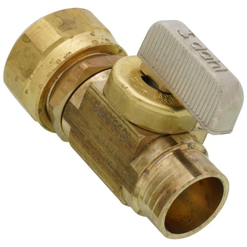 Main product image of 1/2" Female Solder x  1/2" (5/8 OD) Compex Straight Stop Valve, Lead Free (Brass)