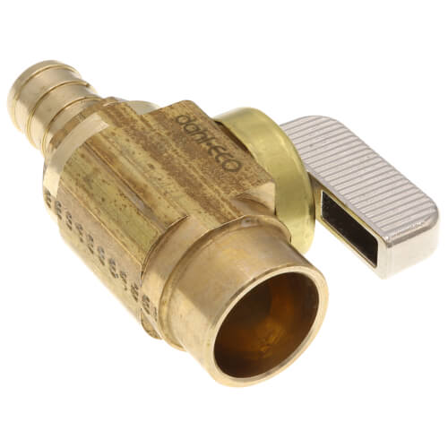 Main product image of 1/2" Female Solder x 1/2" Pex Crimp Straight Stop Valve, Lead Free (Brass)