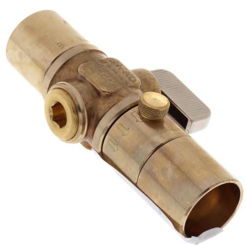Main product image of 3/4" Female Solder X 3/4" Female Solder Straight Stop Valve, Rough Brass with Drain (Lead Free)