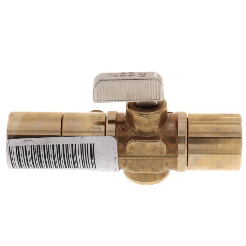 Main product image of 3/4" Female Solder X 3/4" Female Solder Straight Stop Valve, Rough Brass with Drain (Lead Free)