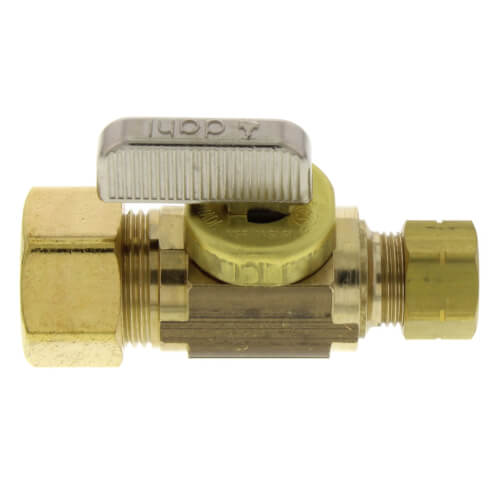 Main product image of 1/2" Nom Comp. (5/8" OD) x 3/8" OD Comp. Straight Stop Valve, Lead Free (Brass)