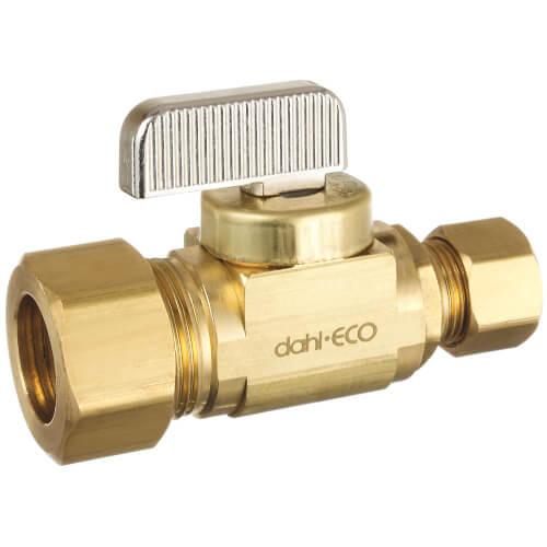 Main product image of 1/2" Nom Comp. (5/8" OD) x 3/8" OD Comp. Straight Stop Valve, Lead Free (Brass)