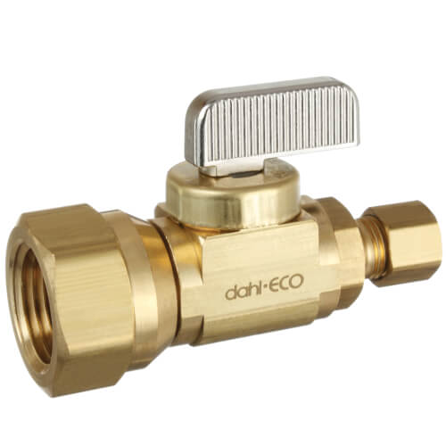 Main product image of 1/2" FIP x 1/4" OD Compression Straight Stop Valve, Lead Free (Brass)