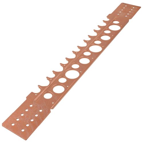 Main product image of 2" x 20" Secure-All Flat Stub Out Bracket, Copper Plated Steel, 18 GA (14" Bracketing Area)