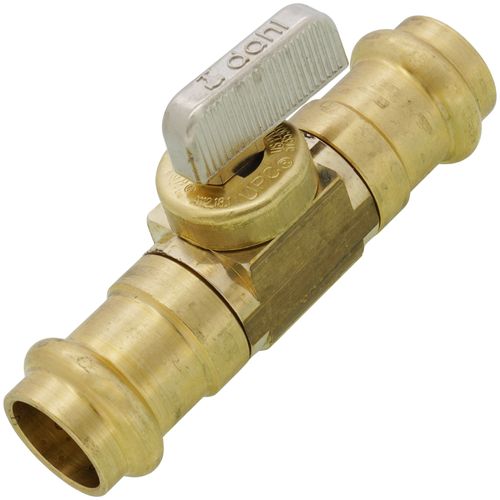 Main product image of 1/2" Female Press x 1/2" Female Press Straight In-Line Stop & Isolation Valve, Lead Free (Chrome Plated Brass)