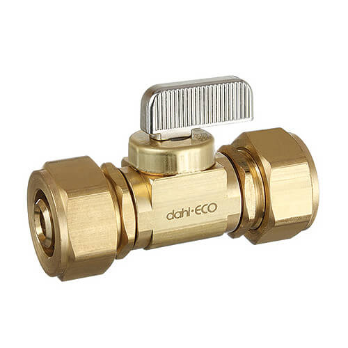 Main product image of 1/2" PEX-AL-PEX x 1/2" PEX-AL-PEX Compression Ball Valve, Lead Free (Rough Brass)