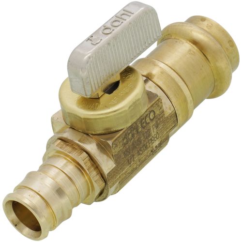 Main product image of 1/2" Expansion PEX x 1/2" Female Press Straight In-Line Stop & Isolation Valve, Lead Free (Rough Brass)