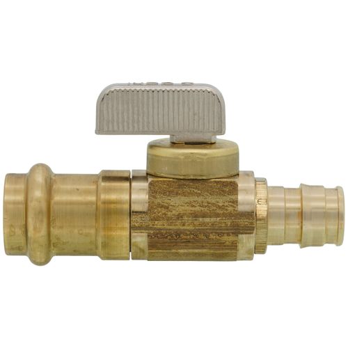 Main product image of 1/2" Expansion PEX x 1/2" Female Press Straight In-Line Stop & Isolation Valve, Lead Free (Rough Brass)