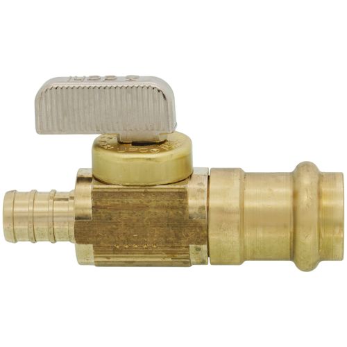Main product image of 1/2" Crimpex x 1/2" Female Press Straight In-Line Stop & Isolation Valve, Lead Free (Rough Brass)