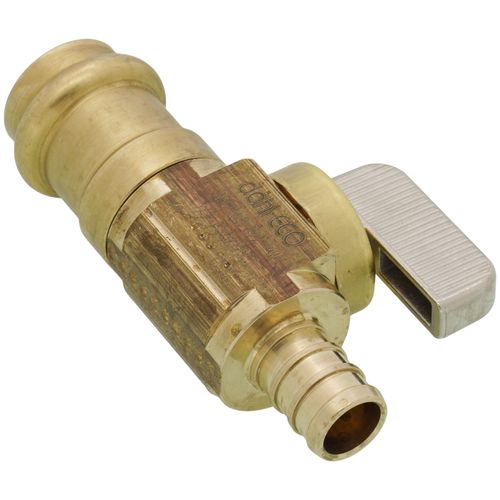 Main product image of 1/2" Crimpex x 1/2" Female Press Straight In-Line Stop & Isolation Valve, Lead Free (Rough Brass)