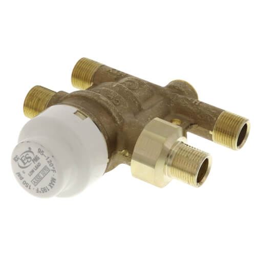 Main product image of 3/8" Compression Union SinkMixer Scald Protection 4-Way Thermostatic Mixing Valve, 0.52 CV (Lead Free)