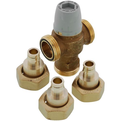 Main product image of 1/2" PEX Expansion TubMixer Adjustable Thermostatic High-Flow Point-of-Use Mixing Valve (2 Cv)