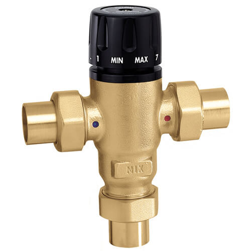 Main product image of 1/2" Sweat MIXCAL 3-Way Thermostatic Mixing Valve w/ Inlet Check Valves (Lead Free)