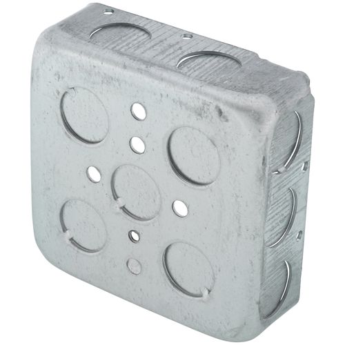Main product image of 4" x 1-1/4" Deep Square Box w/ 1/2" Knockouts