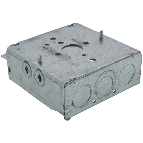 Main product image of 4" Steel Square Box w/ 1/2" Knockout, Bracket & Clamp