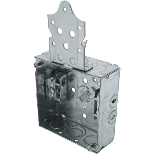 Main product image of 4" Steel Square Box w/ 1/2" Knockout, Bracket & Clamp
