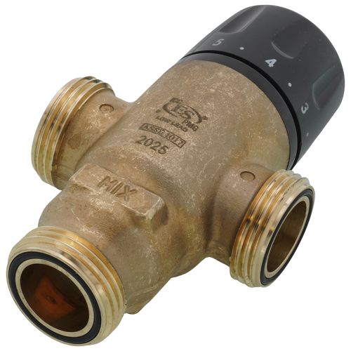 Main product image of 3/4" Press MIXCAL 3-Way Thermostatic Mixing Valve w/ Temperature Gauge