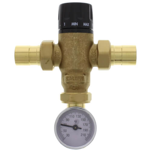 Main product image of 3/4" Sweat MIXCAL 3-way Thermostatic Mixing Valve w/ Temperature Gauge & Check Valve