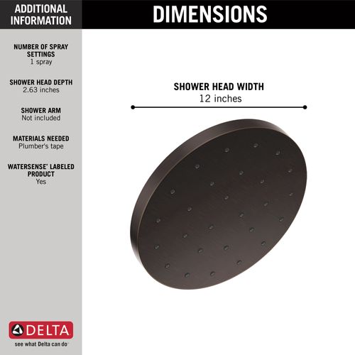Main product image of H2okinetic Single Setting Round Shower Head w/ Ultrasoak (Venetian Bronze), 52160-RB