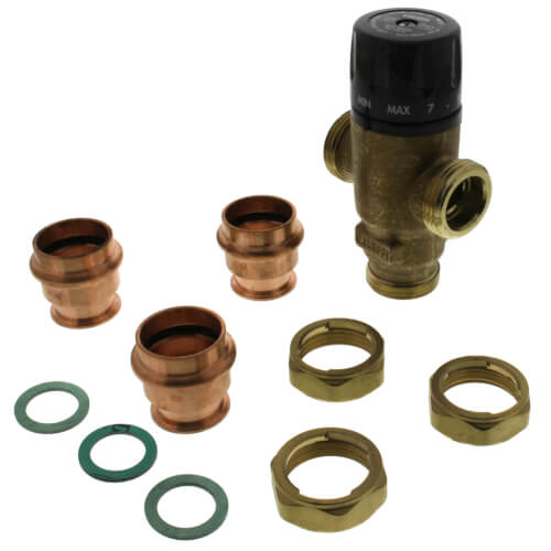 Main product image of 1" Press MIXCAL 3-Way Adjustable Thermostatic and Pressure Balanced Mixing Valve 