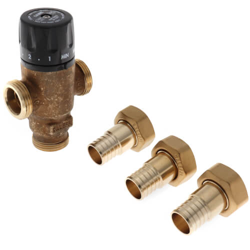Main product image of 1" PEX Crimp MIXCAL 3-Way Adjustable Thermostatic and Pressure Balanced Mixing Valve 