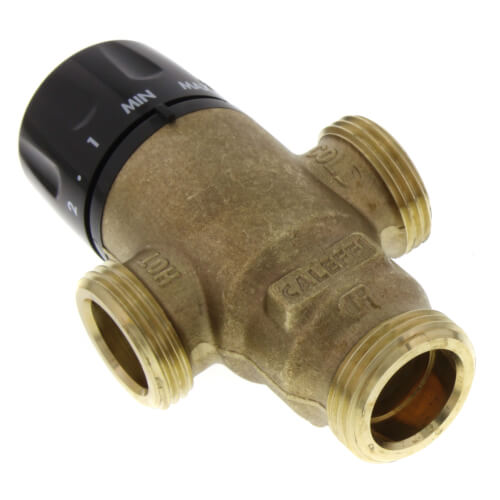 Main product image of 1" Male NPT MIXCAL 3-Way Adjustable Thermostatic Mixing Valve w/ Temp Gauge