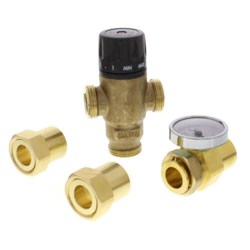 Main product image of 1" Sweat MIXCAL 3-Way Thermostatic Mixing Valve w/ Temperature Gauge