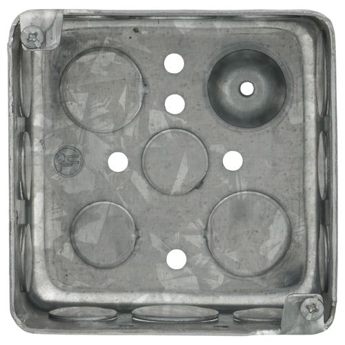 Main product image of 4" Square Drawn Box, 2-1/8" Deep w/ 1/2" & 3/4" Knockouts