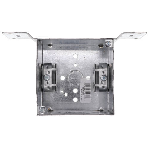 Main product image of 4" Steel Square Box w/ 1/2" & 3/4" Knockouts, CV Bracket and Clamp