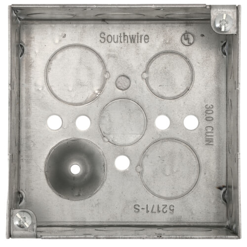 52171S Southwire 52171S 4" Square Welded Box, 21/8" Deep w/ 1/2