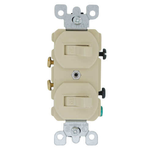 Main product image of Duplex Style Single Pole Combination Switch, 15A - Ivory (120/277V)