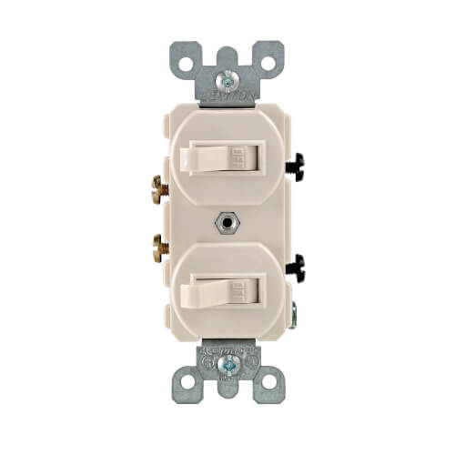 Main product image of Duplex Style Single Pole Combination Switch, 15A - Light Almond (120/277V)