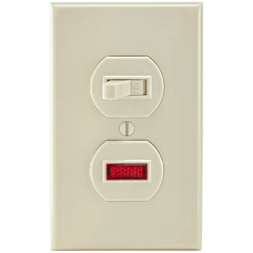 Duplex Style Single Pole Pilot Light Combination Switch, 15A - Light Almond (120V)