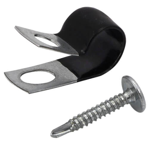 Main product image of 5/16" Vinyl Coated Steel Clamp with Screw for 3/8" Nominal Tube, #3 Rebar, or 3/8" Threaded Rod