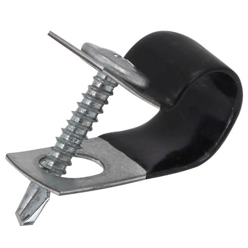 Main product image of 5/16" Vinyl Coated Steel Clamp with Screw for 3/8" Nominal Tube, #3 Rebar, or 3/8" Threaded Rod
