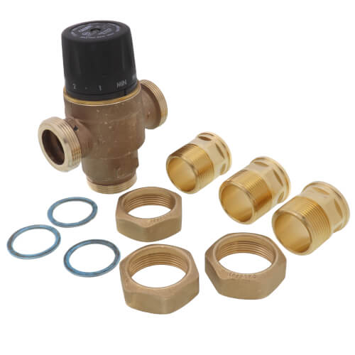Main product image of 1-1/4" NPT 3-Way High-Flow Thermostatic Mixing Valve, 7.6 Cv (Lead Free)