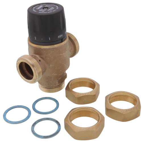 Main product image of Threaded High Flow Thermostatic Mixing Valve Body for 1" and 1-1/4", 7.6 Cv (w/o Union Nuts)