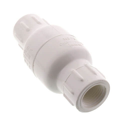 Main product image of 1/2" PVC In-Line Check Valve w/ SS Spring (Threaded)