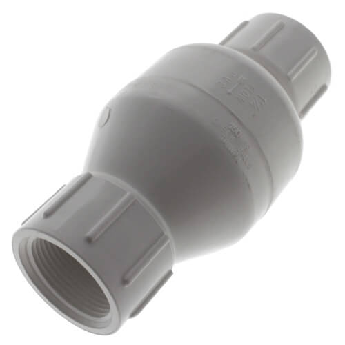 Main product image of 1-1/4" PVC In-Line Check Valve w/ SS Spring (Threaded), 523T06