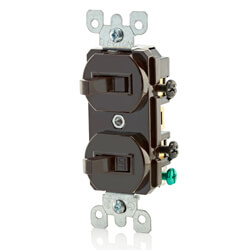 Main product image of Duplex Style Single Pole/3-Way Combination Switch, 15A - Brown (120/277V)
