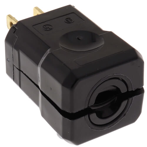 Main product image of Industrial Grade, 2 Piece Plug 15A, NEMA 5-15P - Black (125V)