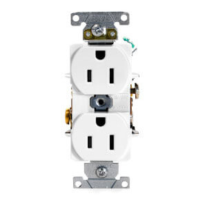 Main product image of Industrial Specification Grade, Smooth Face Duplex Receptacle, 15A, 125V (White)