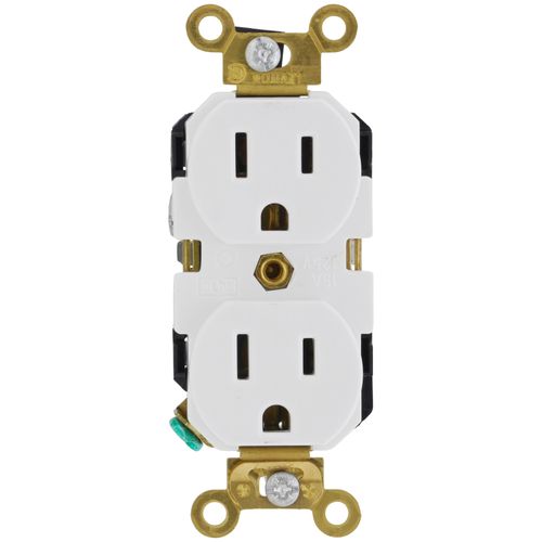 Main product image of Industrial Series, Heavy Duty Slim Duplex Receptacle, 15A, 5-15R - White (125V)